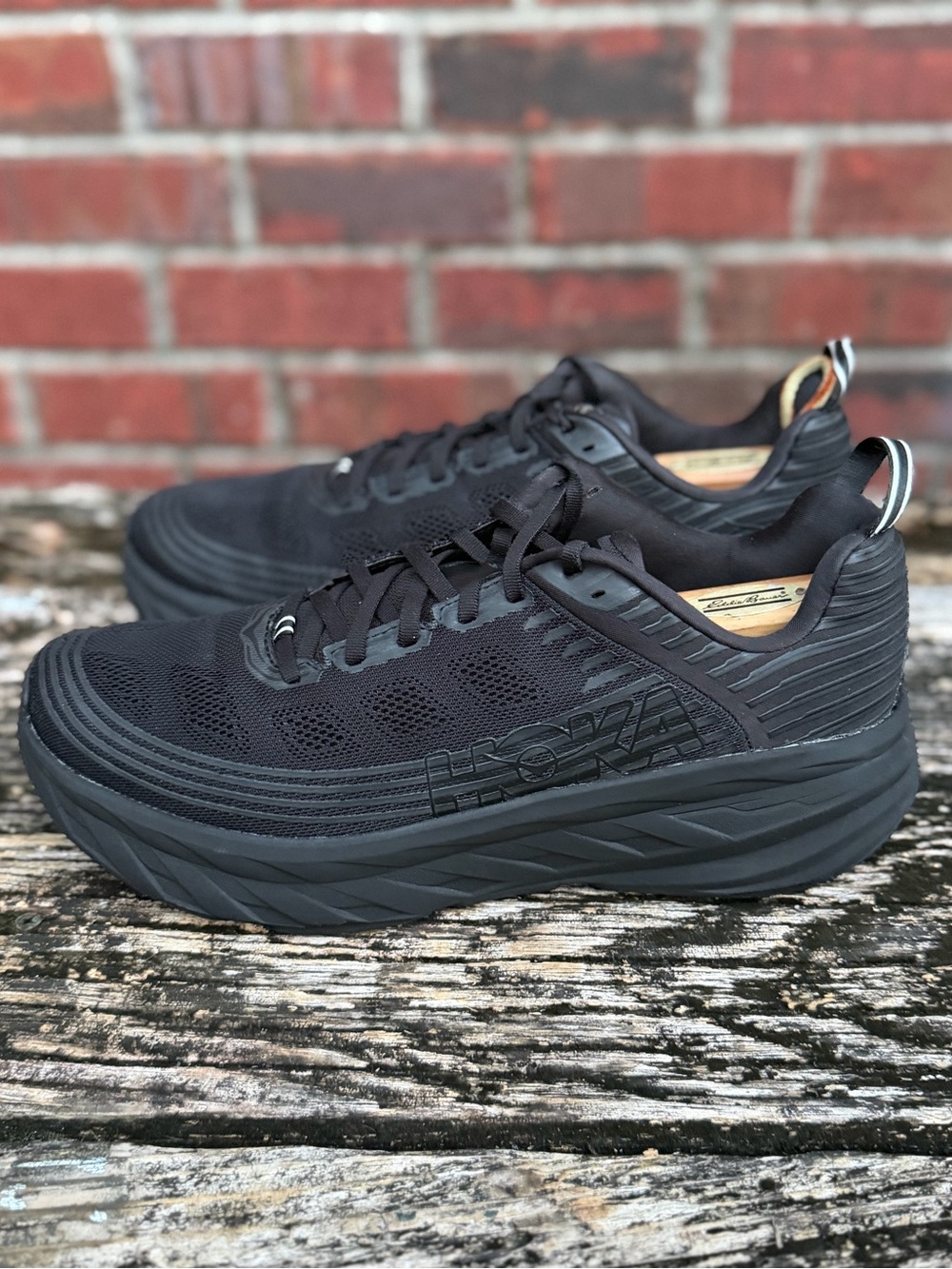 Hoka One One Bondi 6 Triple Black Men's Sz 11.5 Max Cushion Running Shoes X2 - Picture 15 of 16